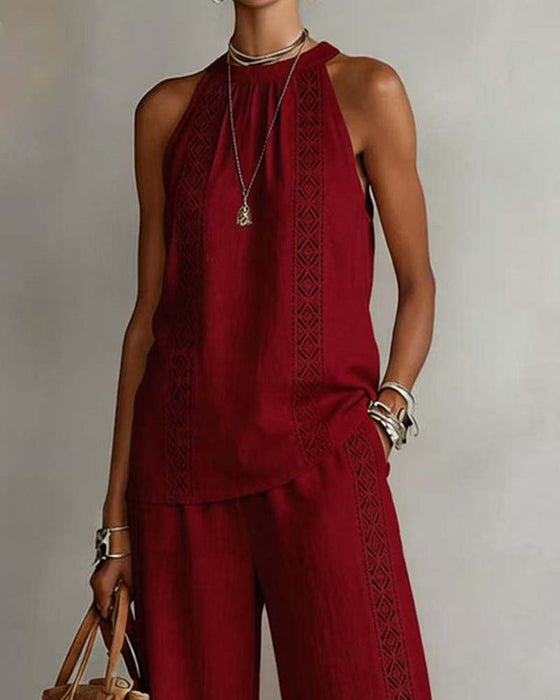 Todelt Sæt Hollow Out Halter