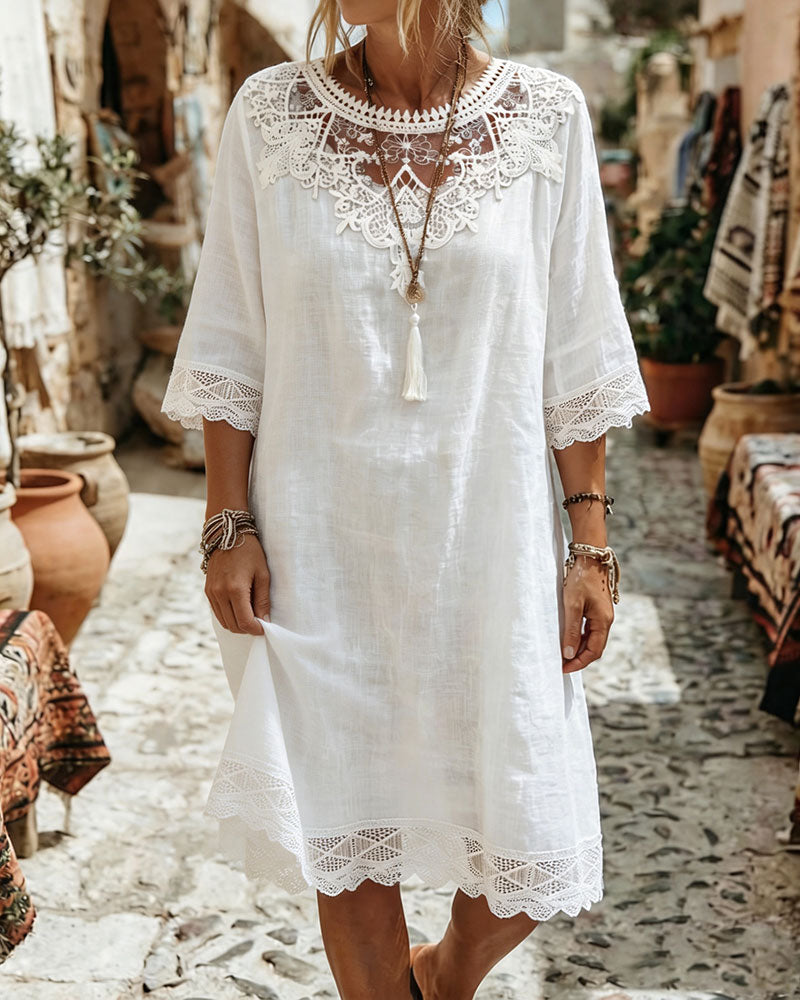 Kjole Blonder Casual Midi