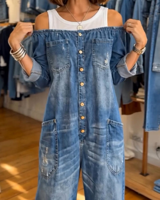 Jumpsuit Langærmet Farveblok