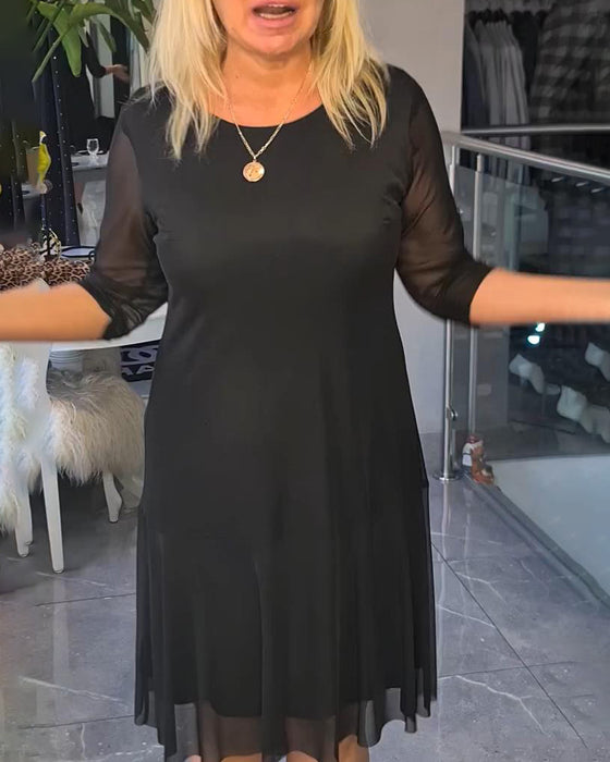 Gennemsigtig Og Moderne Ensfarvet Kjole