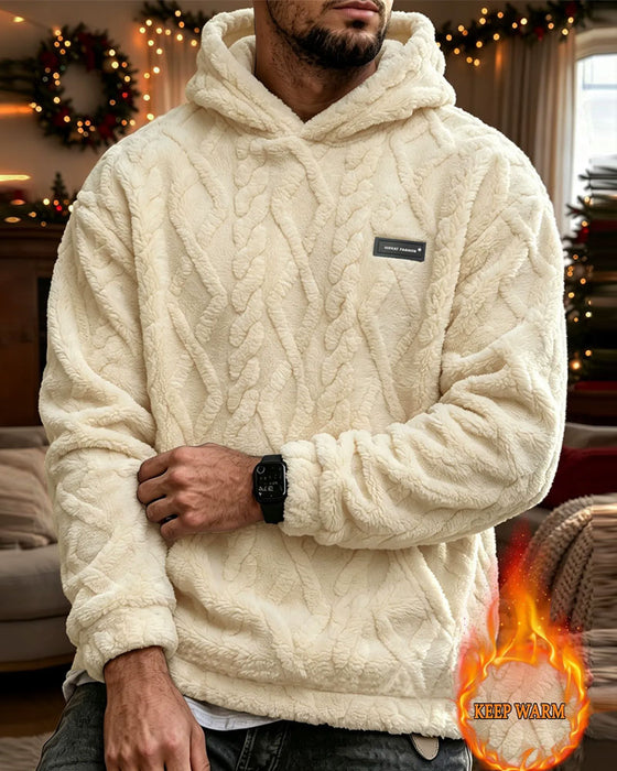 Herre Vinter Jacquard Mønster Hoodie