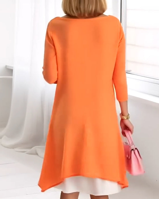 Sæt Blomsterprint Patchwork Langærmet