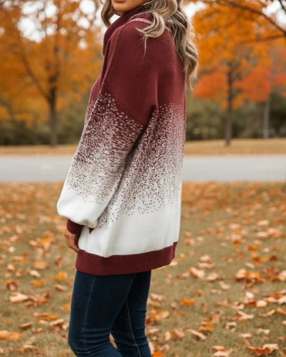 Sweater Kaglehals Gradientmønster