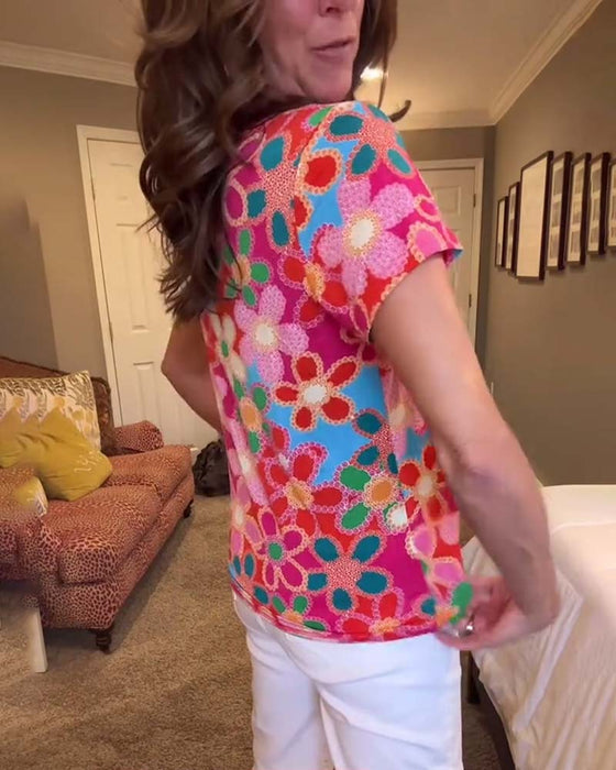 T-Shirt Slim Fit Korte Ærmer Trykt