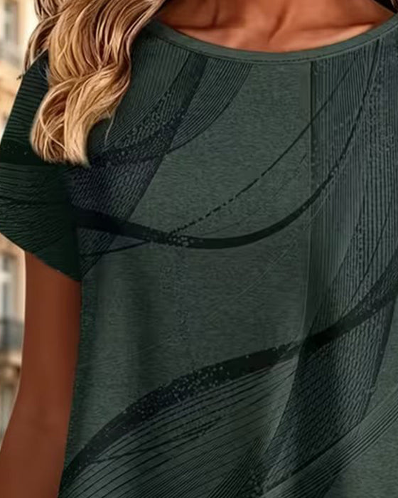 T-Shirt Korte Ærmer Asymmetrisk Kant