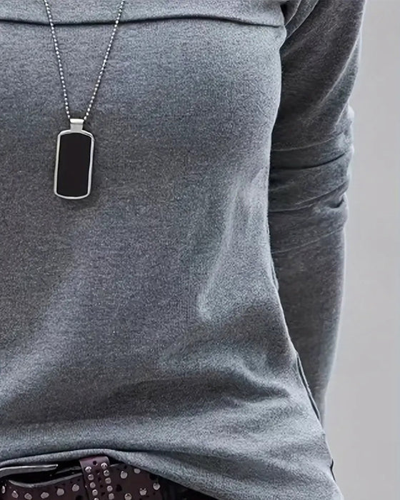 Top Slim Fit Plisseret Langærmet