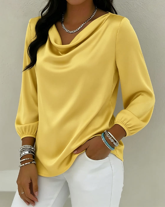 Top Ensfarvet Cowl Krave