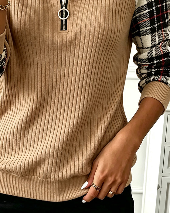 Sweatshirt Farveblok Rundhals