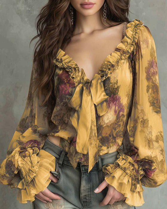 Bluse Lotustryk Elegant