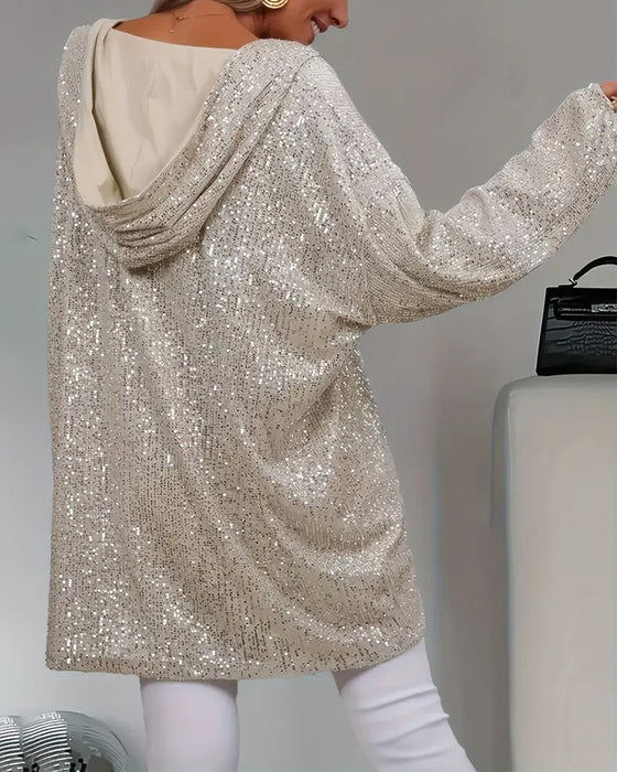 Hoodie Kvinder Glitre Glitter Loose-Fit