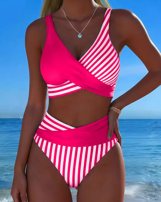 Bikini Krydsstribet Trykt