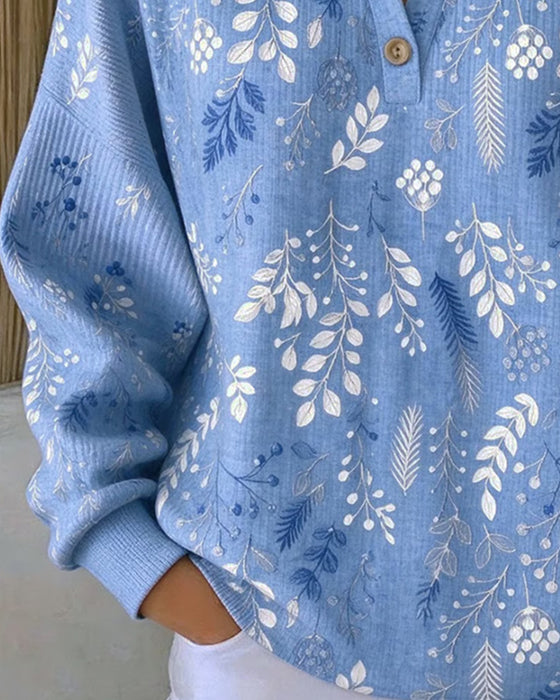 Sweatshirt Vaffel Henry Krave Blomstermønster
