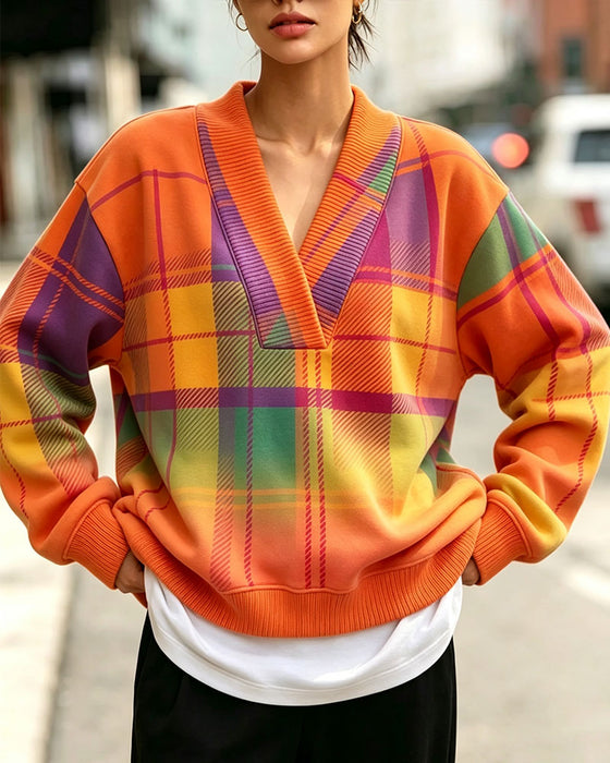 Sweatshirt V-Hals ternet Casual