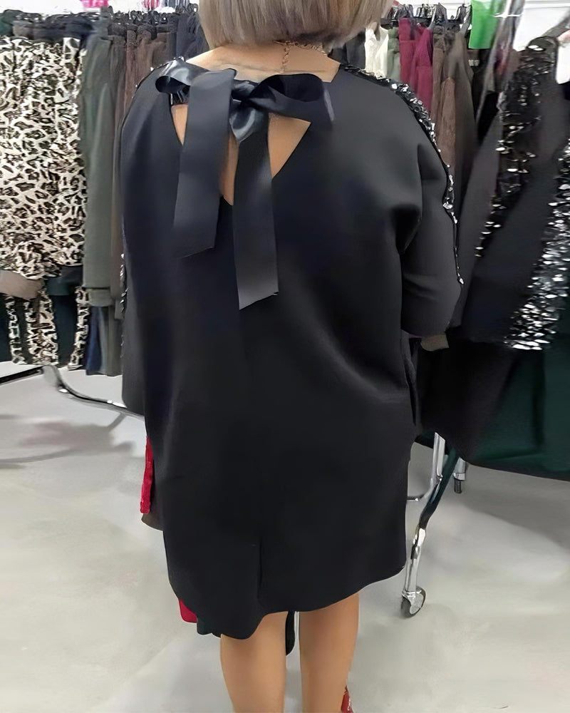 Kjole V-hals Med Glitter Sweatshirt