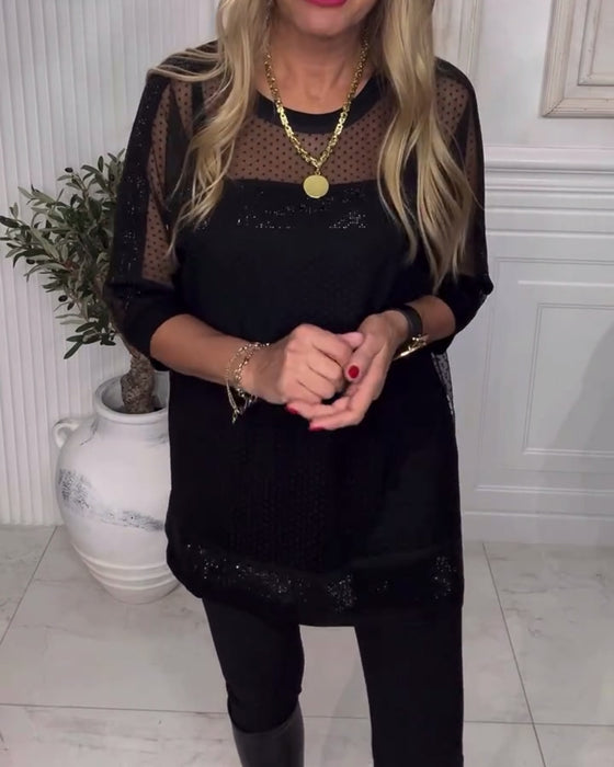 Bluse Mesh Langærme