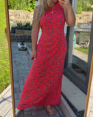 Kjole Halter Ærmeløs Figursyet
