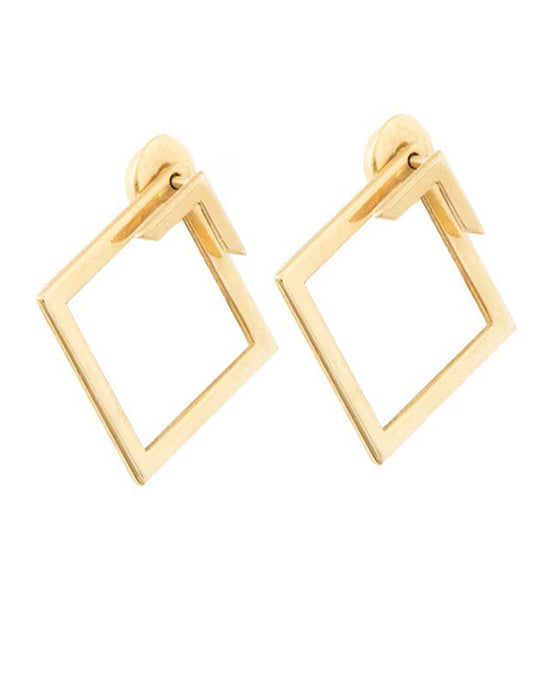 Enkle elegante diamantformede øreringe