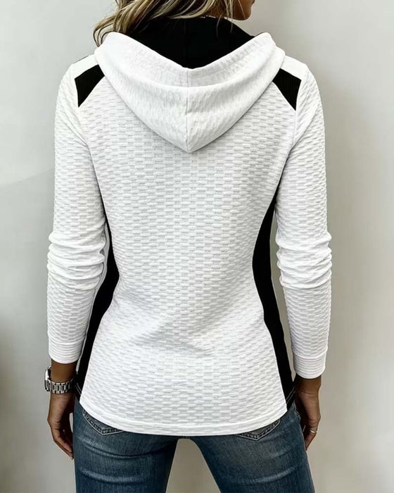 Hoodie Knappet Snor Farveblok