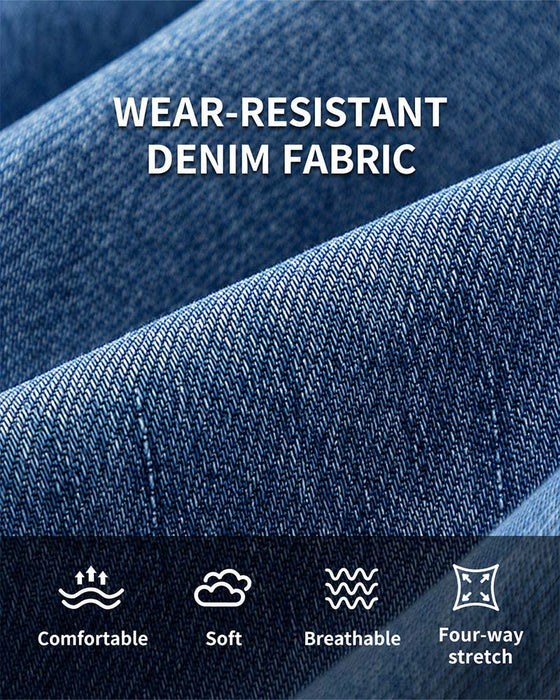 Bukser Elastisk Talje Denim Brede Ben