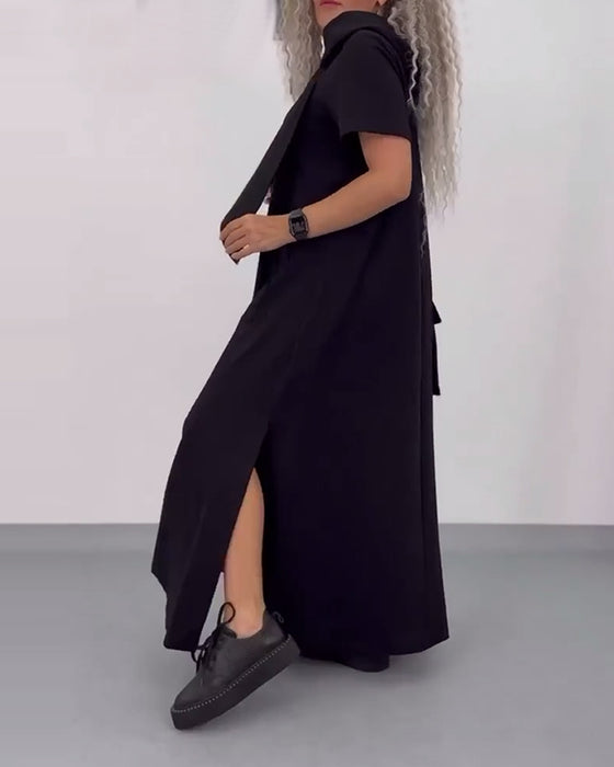 Kjole Ensfarvet Hættetrøje Casual