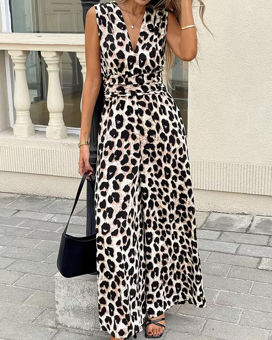 Hoppdragt Leopard Tryk Ærmeløs