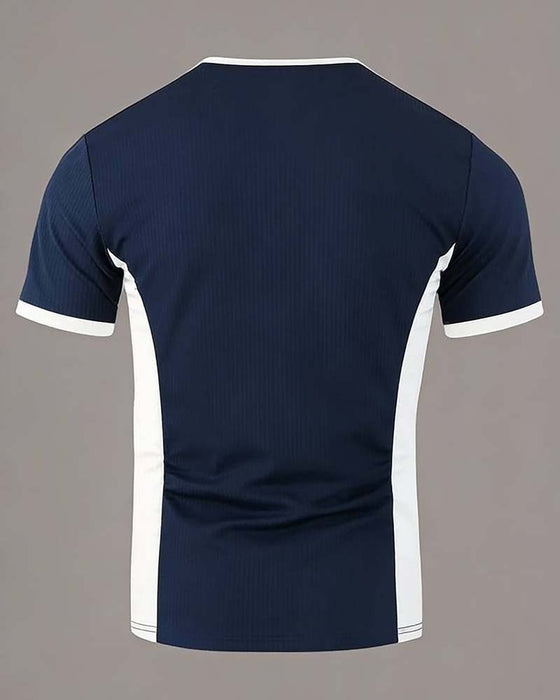 T-Shirt Herre Farveblok Vaffel