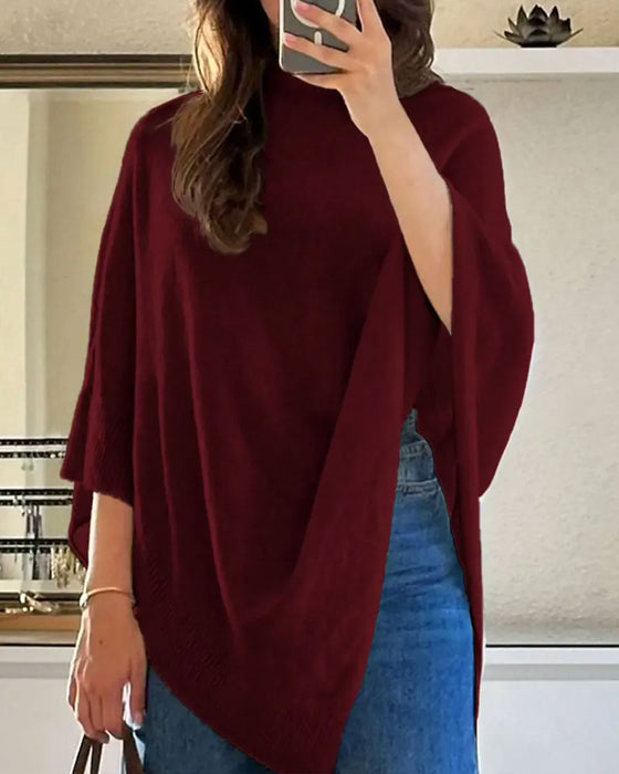 Pullover Høj Hals Asymmetrisk