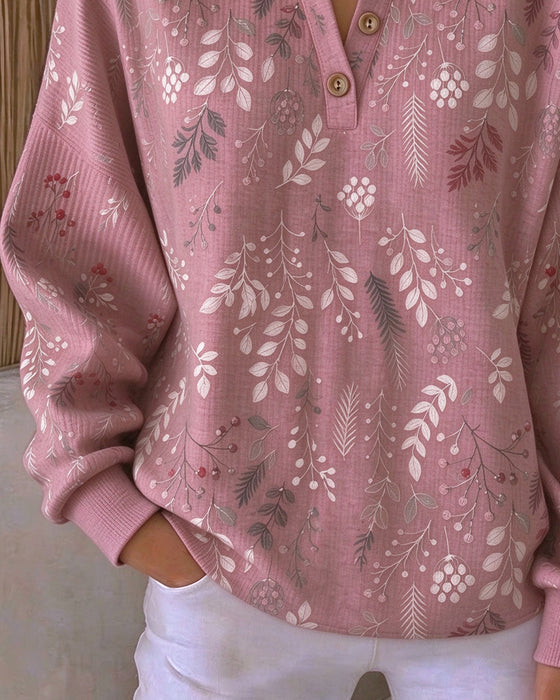 Sweatshirt Vaffel Henry Krave Blomstermønster