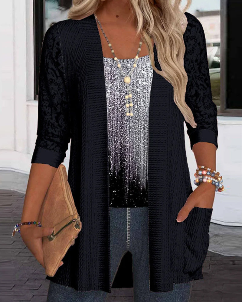 Modetop I Falsk Todelt Design