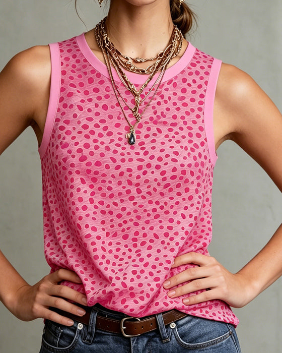 Tank Top Ærmeløs Polka Dot