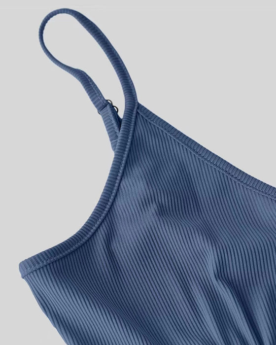 Ensfarvet Afslappet Jumpsuit