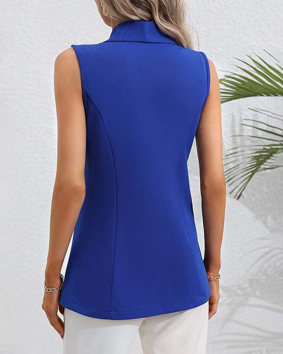 Enkeltknap Ærmeløs Cardigan Frakke