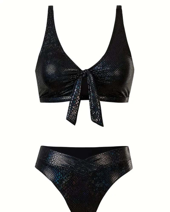 Bikini Slangeprint Brystbånd Høj Talje Triangel