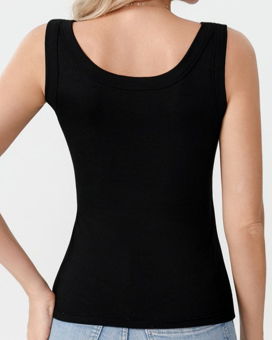 Cami‑Top Solid Farve Med Indbygget Bh