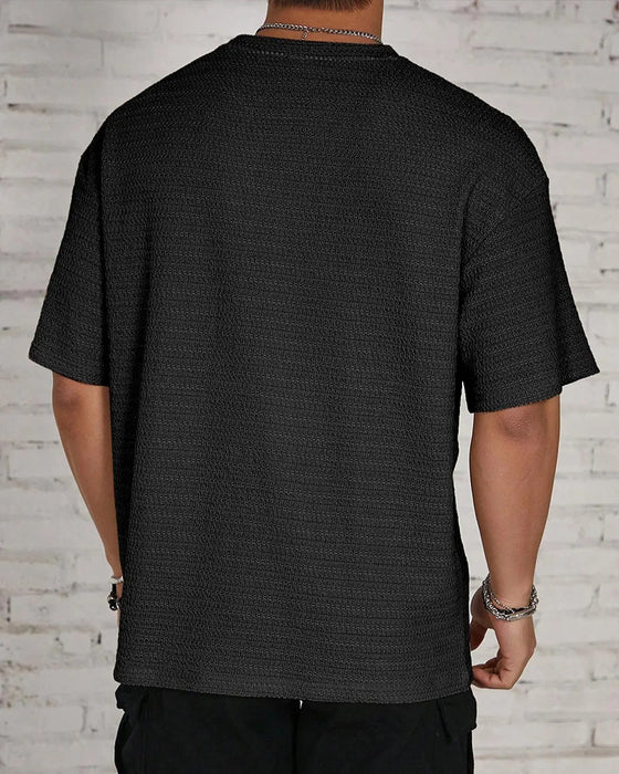T-Shirt Herre Solid Farve Åndbar Kort Ærme