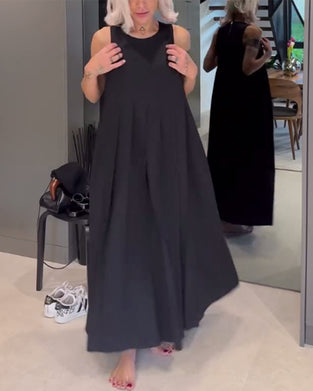 Elegant sort kjole uden ærmer