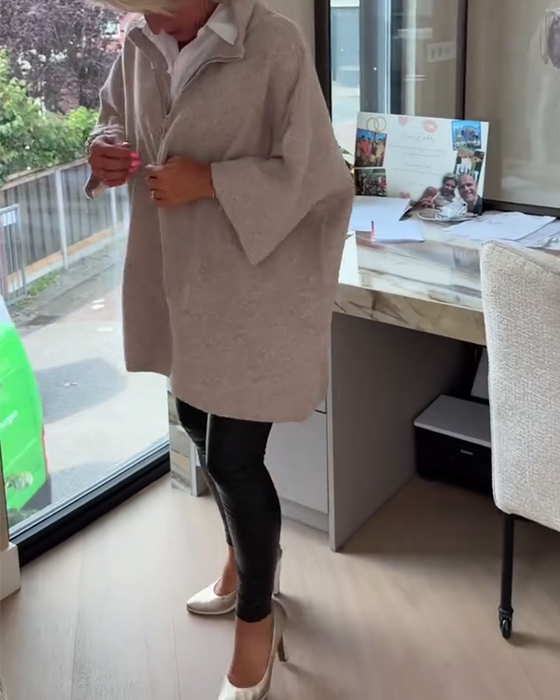 Pullover Ståkrave Halv Lynlås Løs