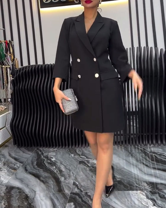 Krave Sløjfe Kjole Dobbeltknap Kostume