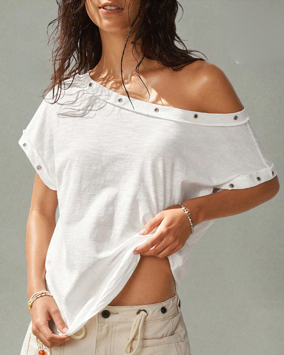 T-Shirt Enskulder Nitte Ensfarvet