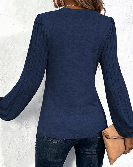 Top Med Stribet Print Lanterneærme