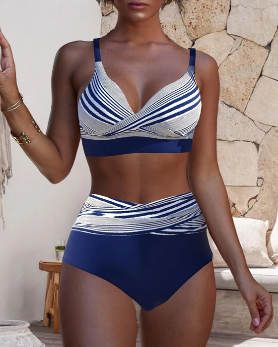 Bikini Stribet Push-Up Todelt