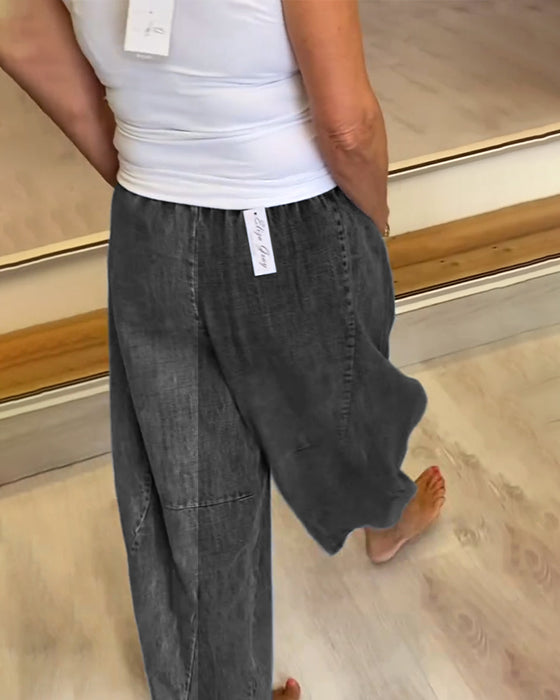 Afslappede Jeans Med Elastisk Talje