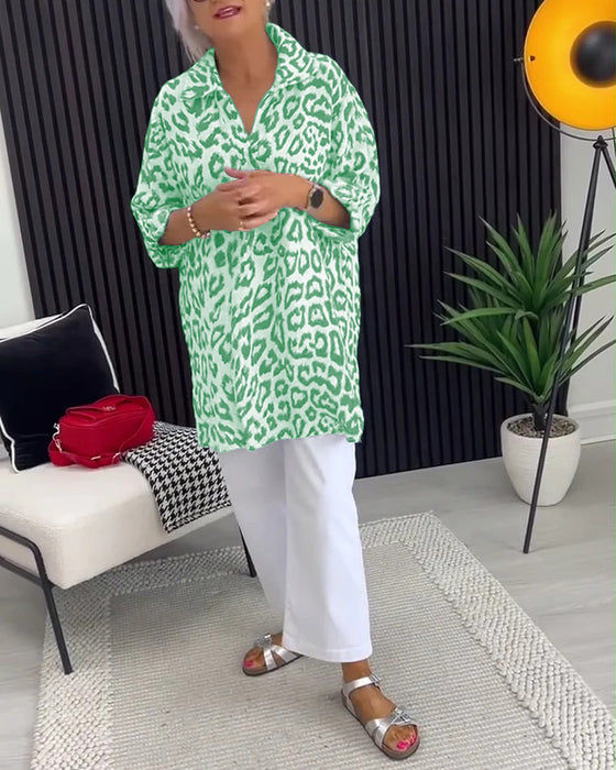 Bluse Krave Leopardtryk