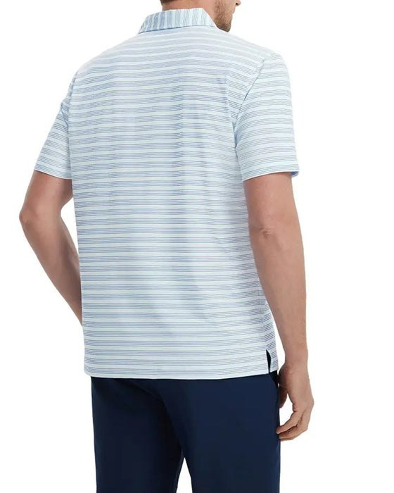 T-Shirt Krave Blå Og Hvid Fin Stribe
