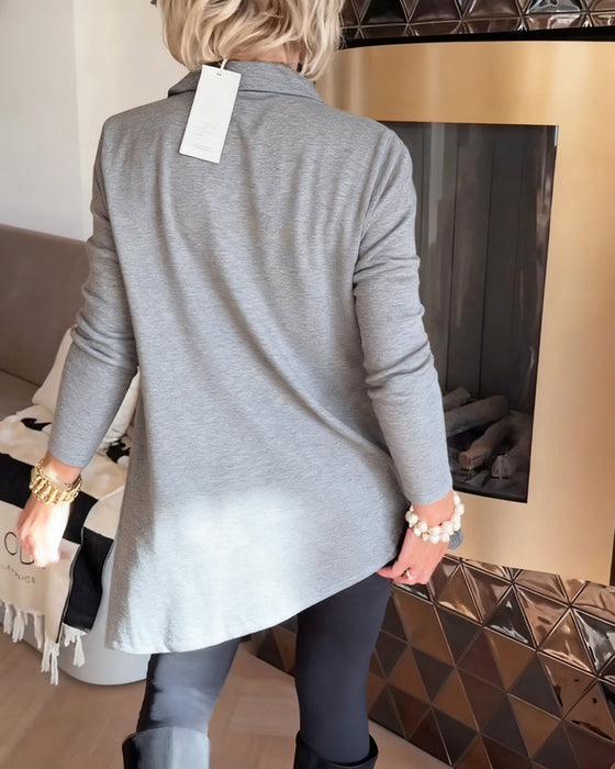 Uregelmæssig Krave Langærmet Top