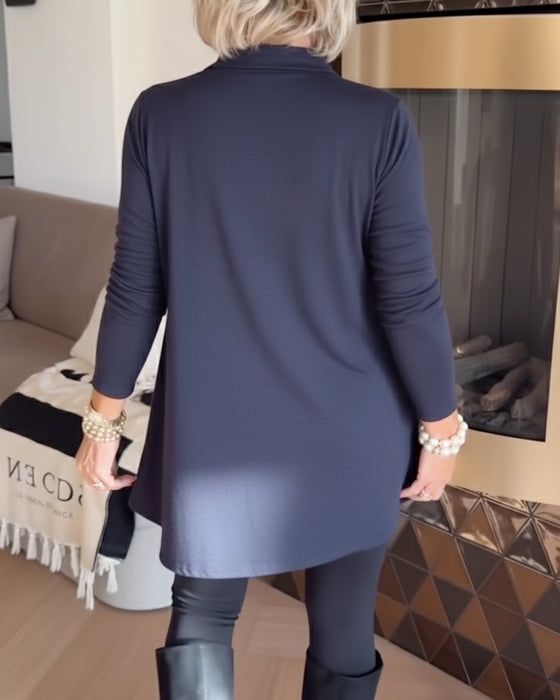 Uregelmæssig Krave Langærmet Top