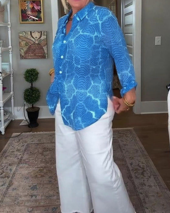 Blus Med Knappet Og Struktureret Egenskaper