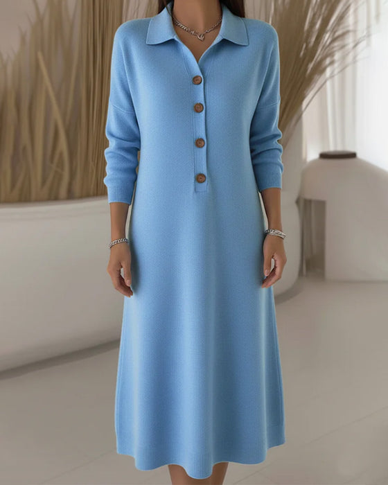 Moderigtig Kjole Med Knapper Og Revers