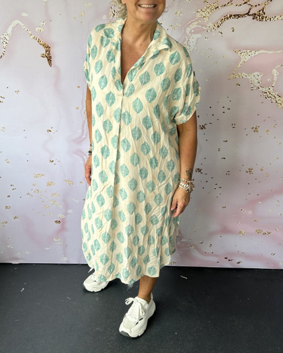 Løs duster-kjole med print