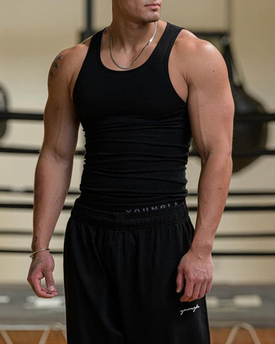 Ensfarvet tanktop (Herre)